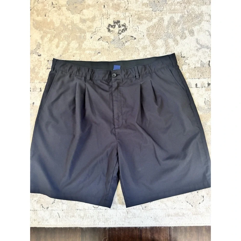 Reebok Golf Shorts‎ Mens 46x9 Black Pleated Stretch Performance Activewear